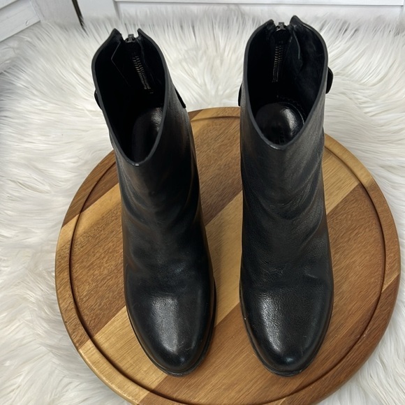 RAG & BONE l Newbury Black Leather Semi Pointed Toe Zipper Back 3" Heel Size 6 - Picture 2 of 12